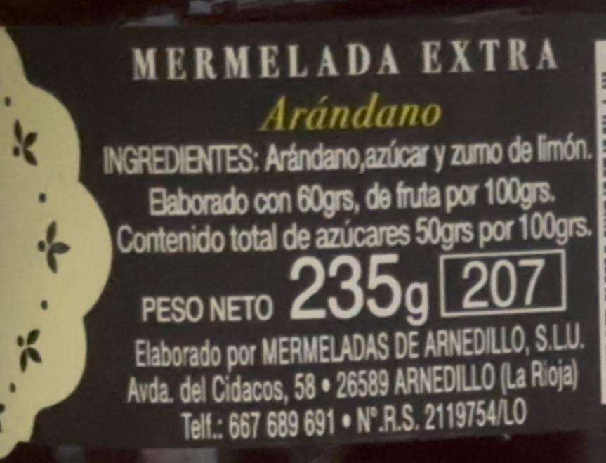 Mermelada de Arándanos. La Encineta.